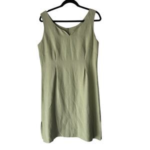 Cutter &‎ Buck Green Linen Blend Sleeveless Sheath Dress Size 12 Classic Summer